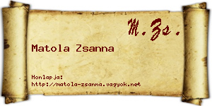 Matola Zsanna névjegykártya